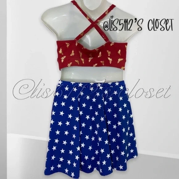 Torrid DC Comics Wonder Woman Triangle Bikini & Swim Skirt Swimsuit SET 2X 3X - Picture 14 of 16